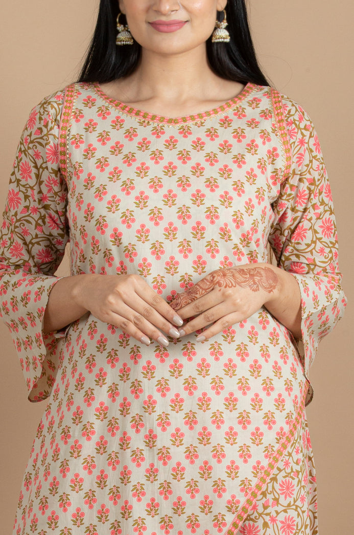 Elegant Block Print Anarkali Kurta - Katyals