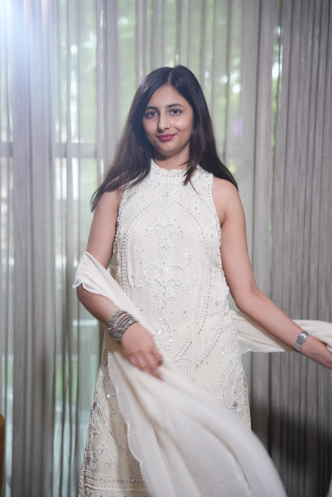 Embroidered Sharara Set | Ivory Sharara Set | Katyals
