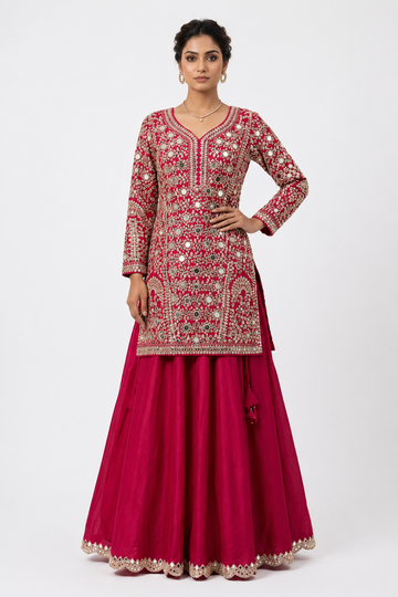 Ornate Mirror-Work Sharara Set
