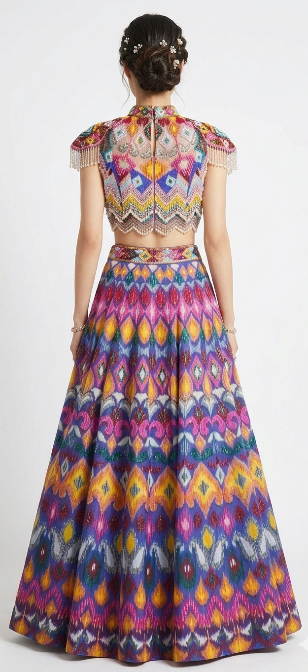 The Ikat Illusion Lehenga Set