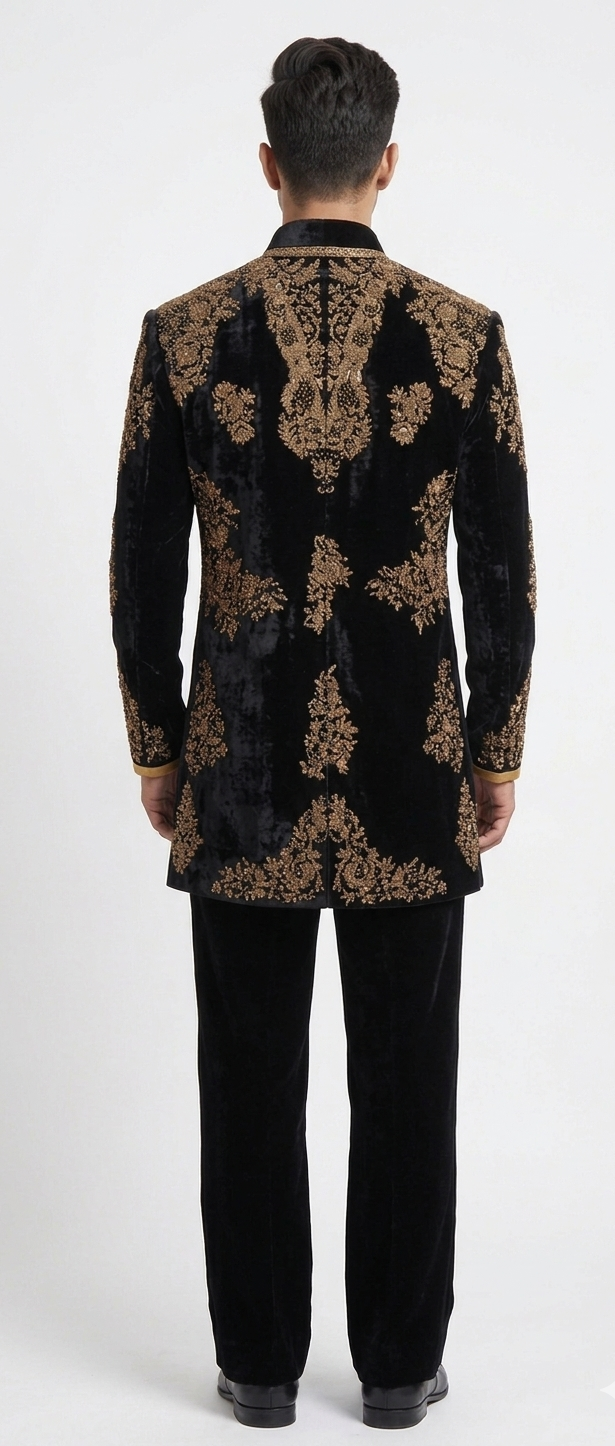 The Royal Midnight Velvet Sherwani