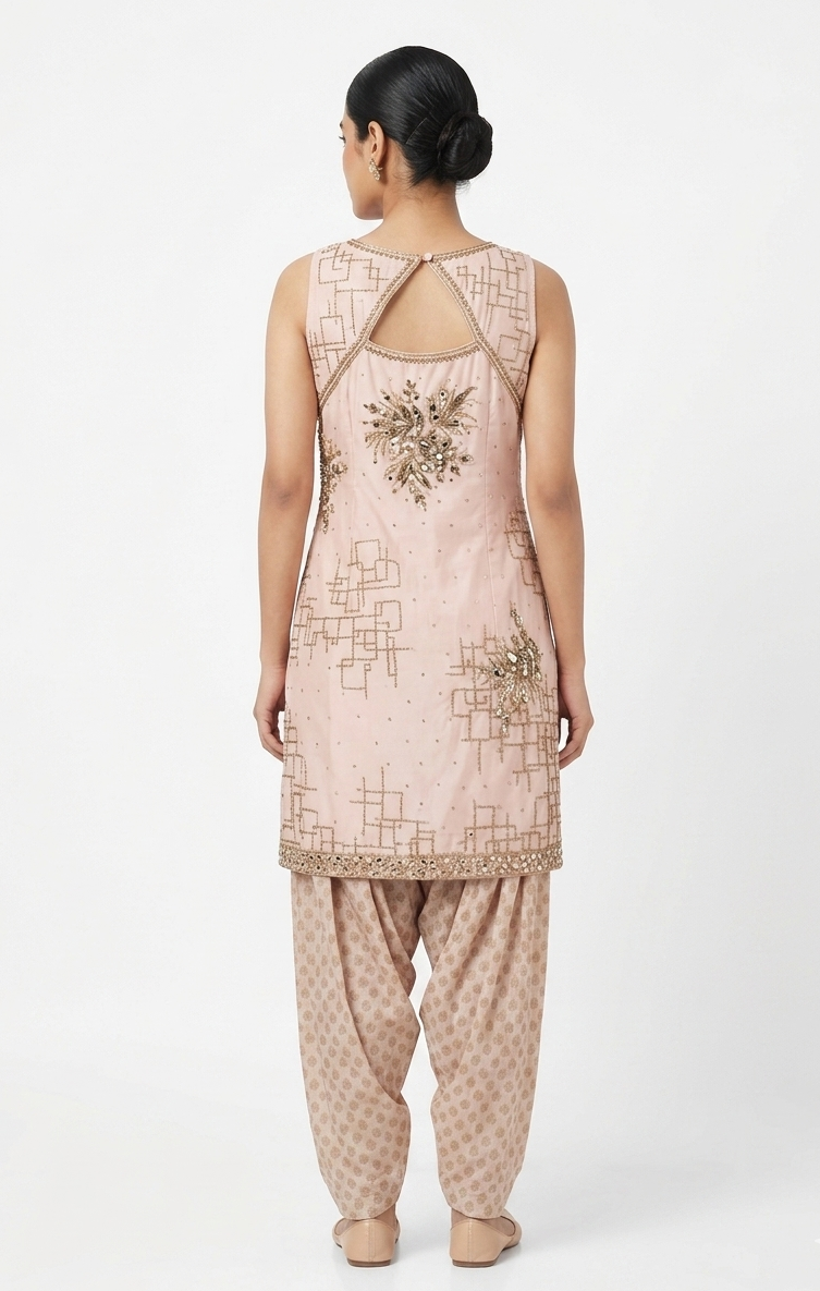 Geometric Blush Elegance Suit Set