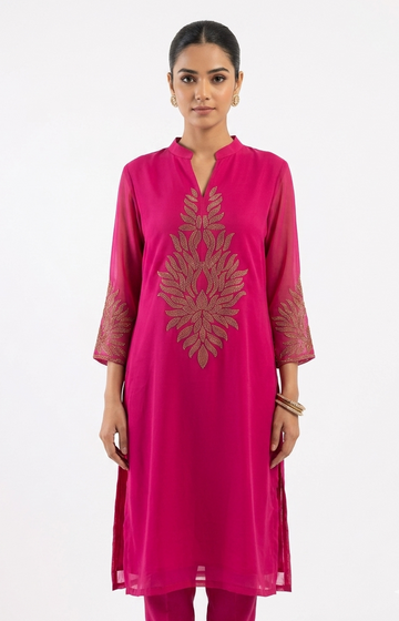Vibrant Magenta Two-Piece Suit – Classic Tailored Elegance