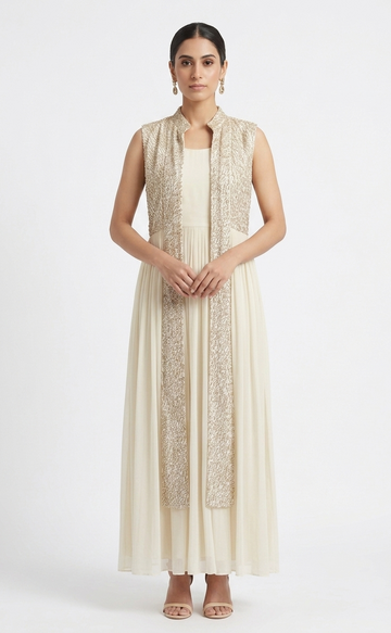 Elegance in Flow Anarkali & Jacket Set