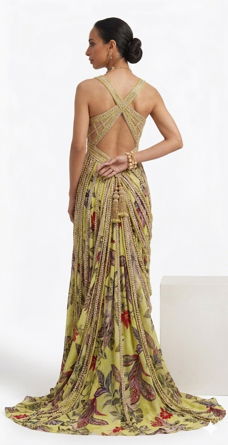 The Fernwood Embroidered Drape Gown