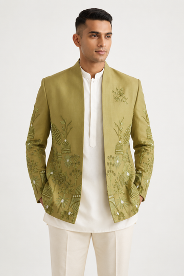 The Olive Oasis Bandhgala Jacket