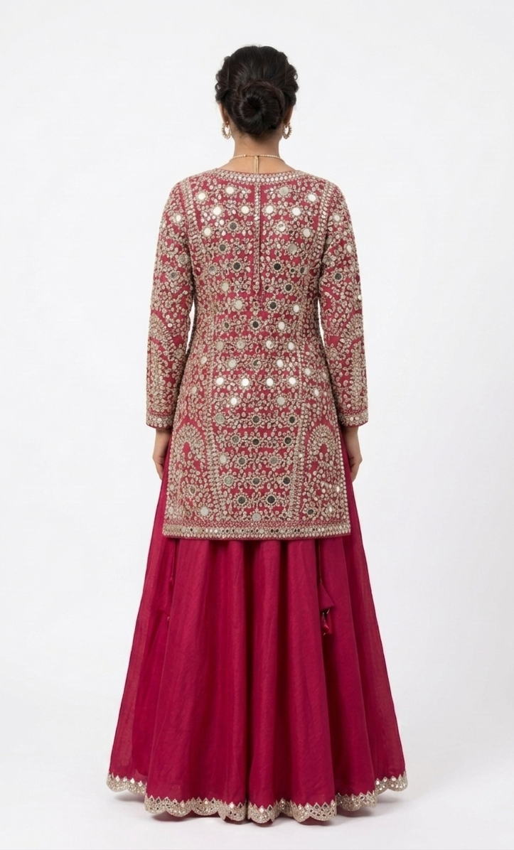 Ornate Mirror-Work Sharara Set