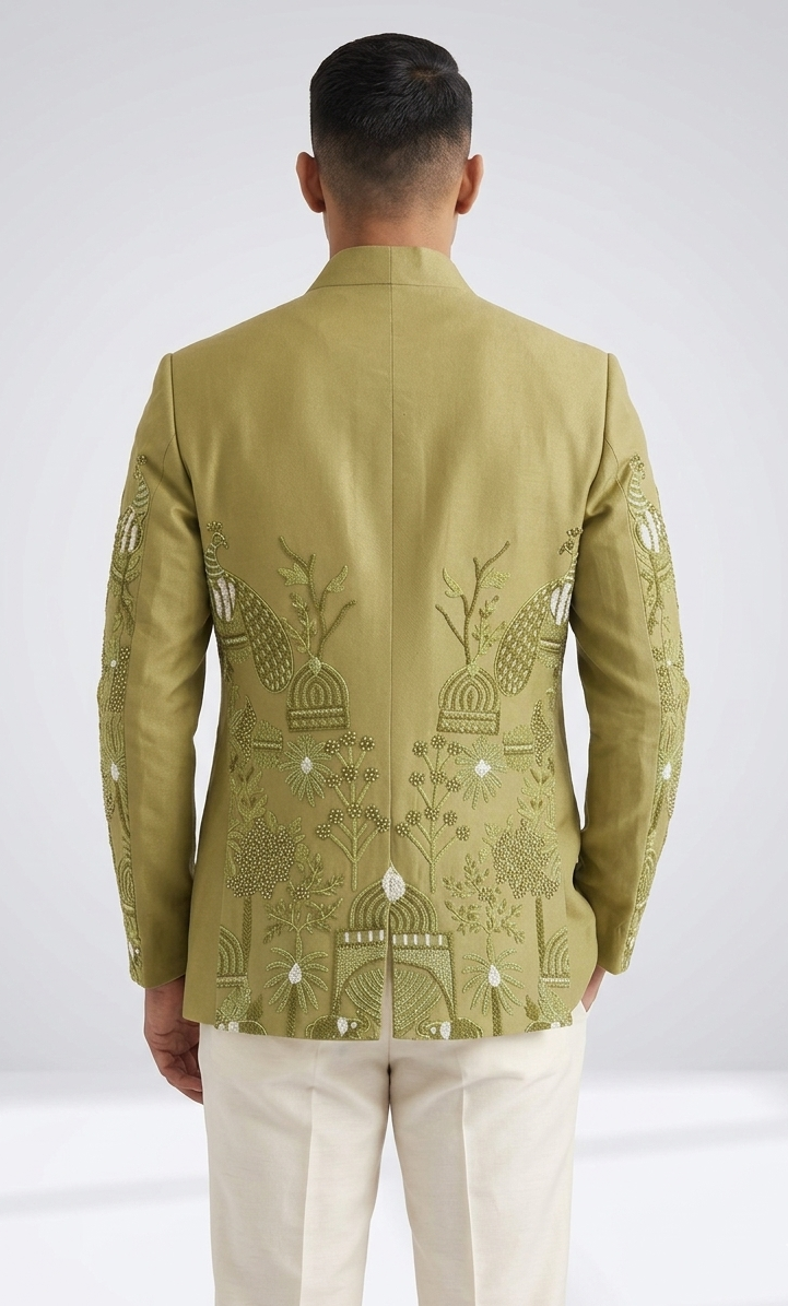 The Olive Oasis Bandhgala Jacket
