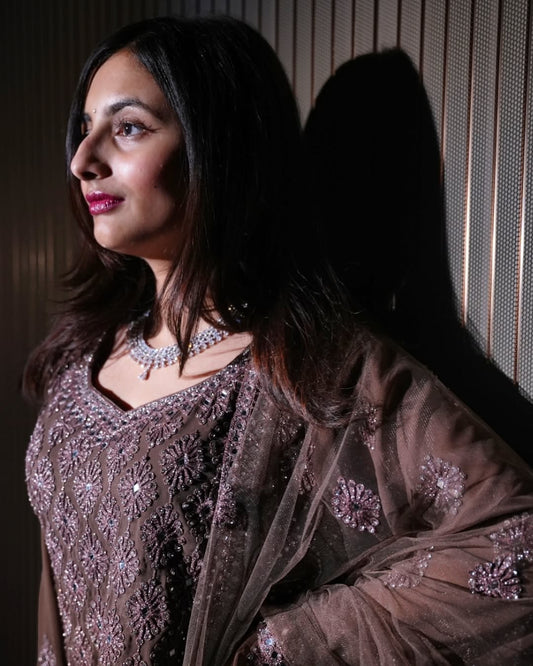 Brown Sharara Suit | Women's Sharara Suit | Katyals