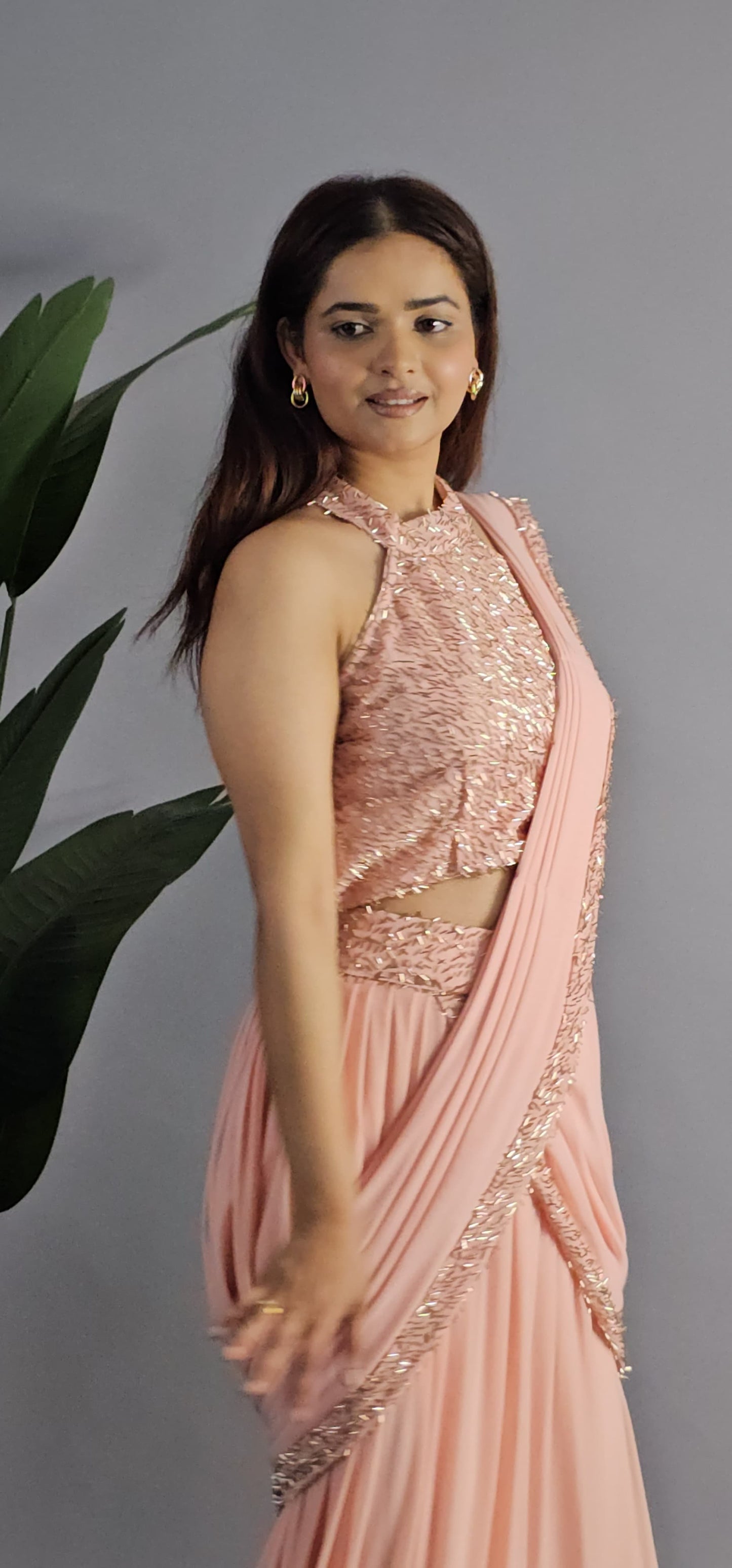 Saree Gown for Women | Pink Saree Gown | Katyals