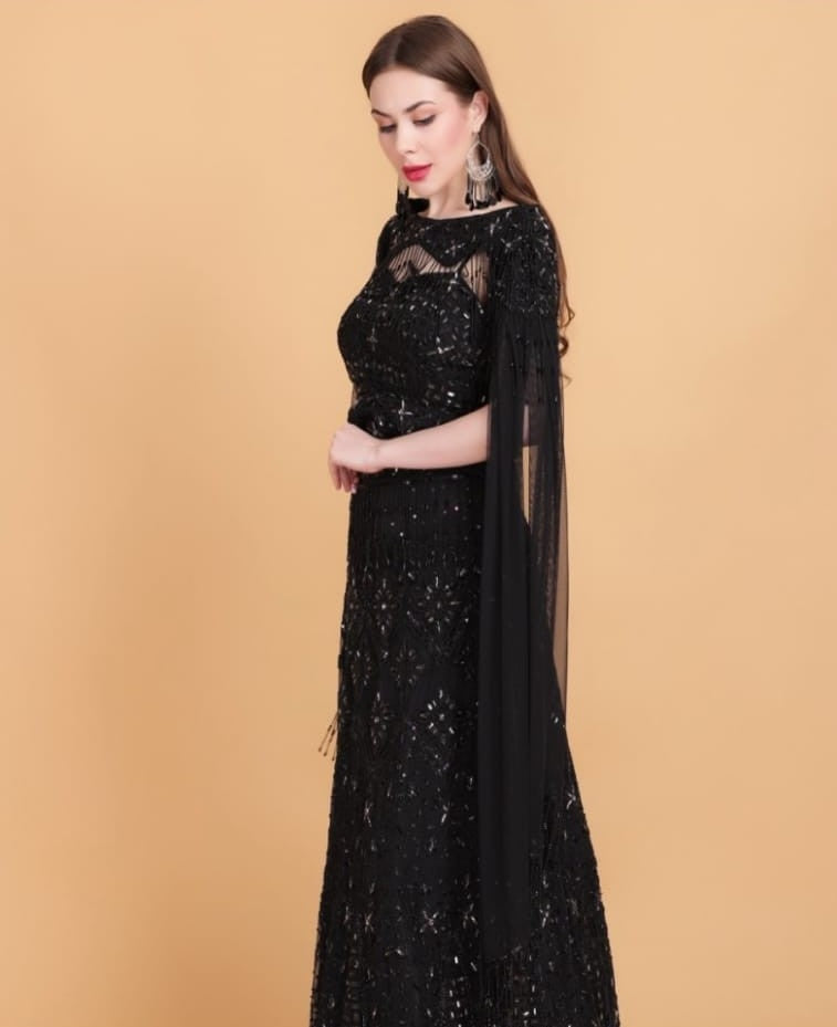Women's Black Gown | Women's Party Gown | Katyals