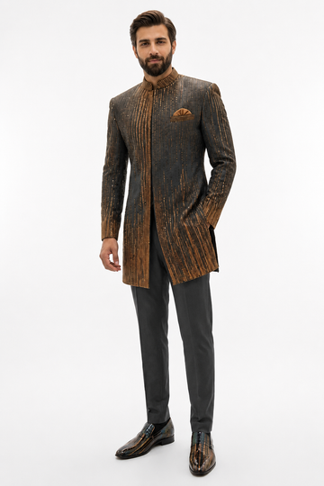 The Obsidian Ember Sherwani Set